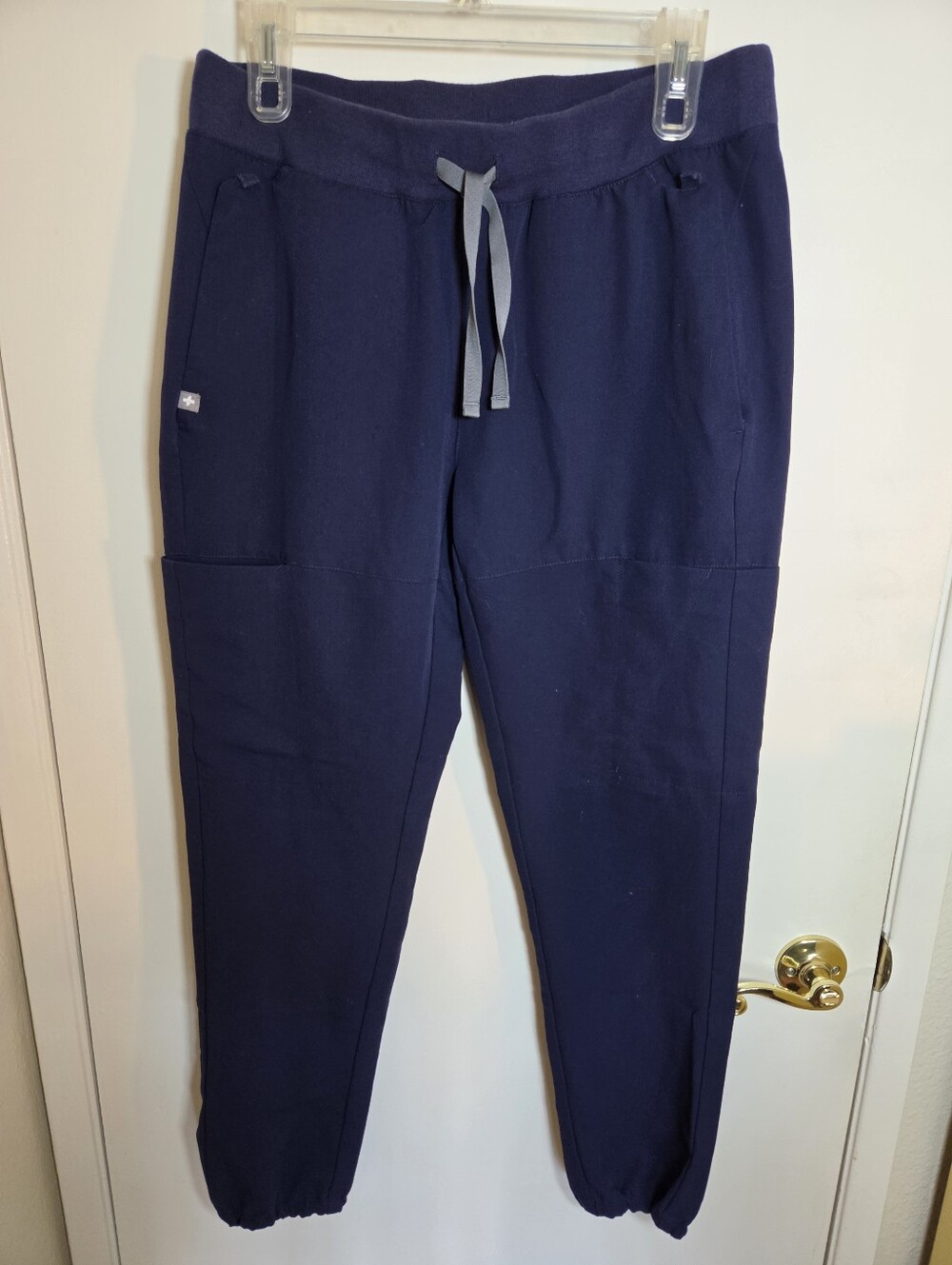 Figs High Waisted Zamora Jogger Scrub Pants Sz M Navy Blue Sporty Chic Techware